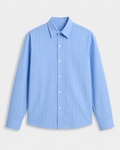 Lusedo Sky Blue Cropped Pinstripe Shirt