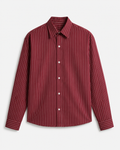 Lusedo Burgundy Cropped Pinstripe Shirt